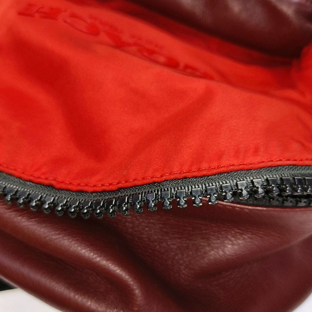 COACH CHARLESBurgundy Leather Embossed Backpack Large-(SKU)-951732413