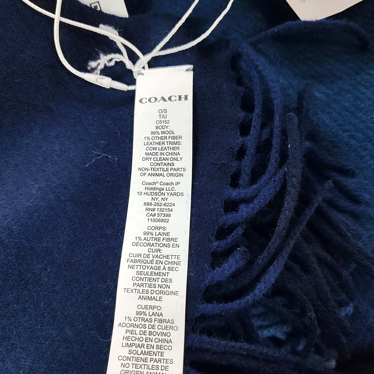COACH Blue wool scarf-(SKU)-931700877