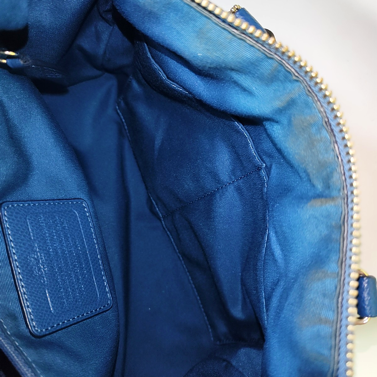 COACH BENNETT Large size Blue cowhide crossbody, handbag, shoulder bag Silver Hardware Removable shoulder strap-(SKU)-935672558