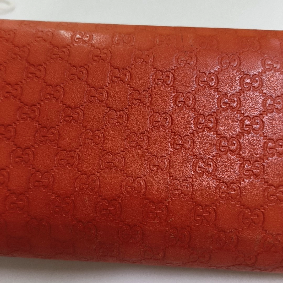 GUCCI Microguccissima Orange leather old-favorite wallet Golden hardware-(SKU)-958770113