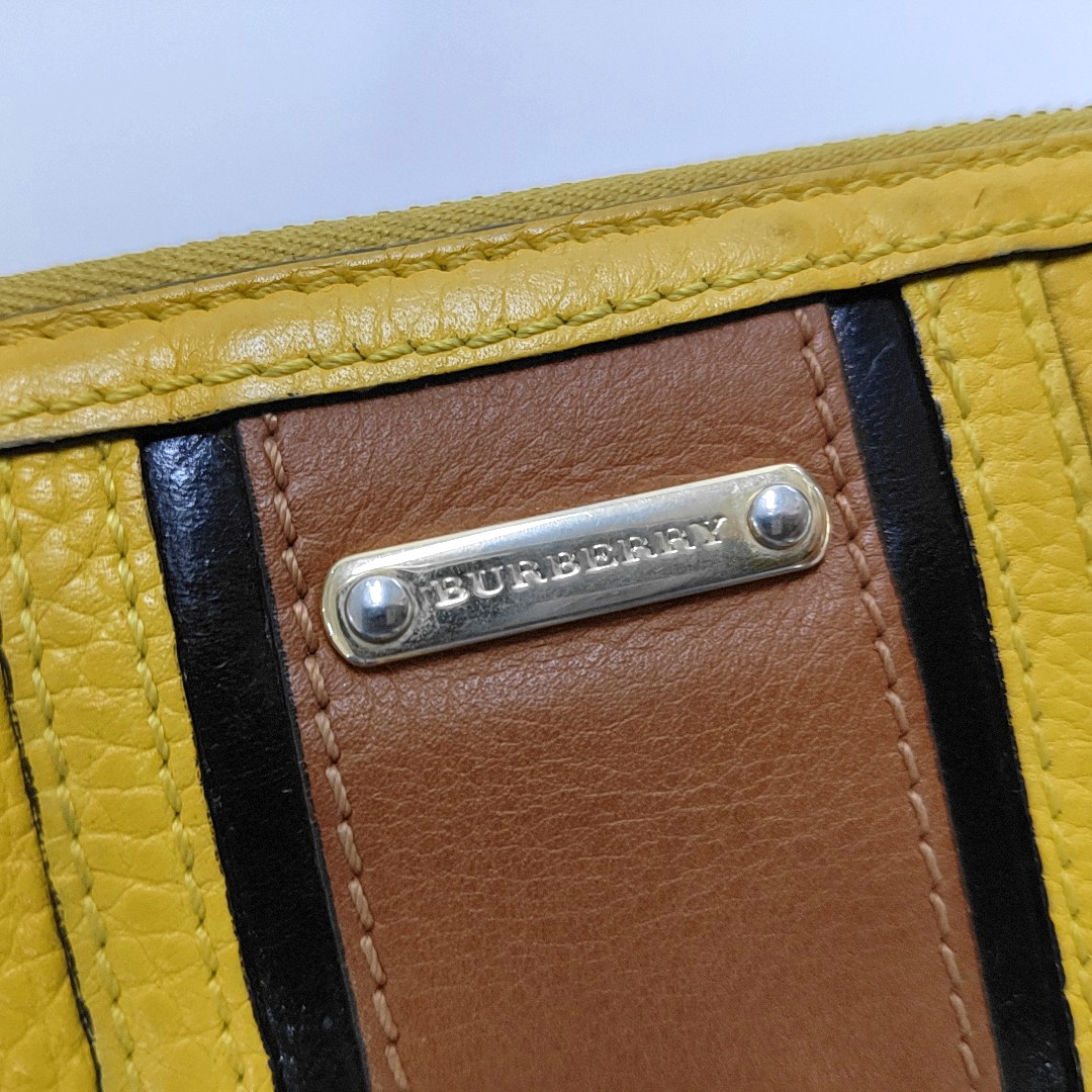 BURBERRY Yellow Cowhide Wallet Golden hardware-(SKU)-954324318