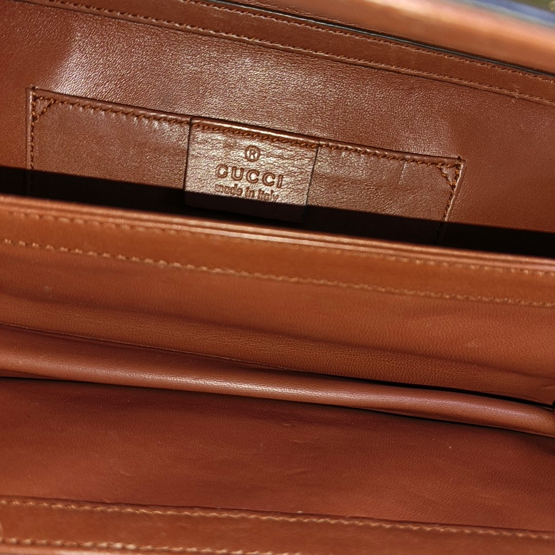 GUCCI Brick Red Cowhide Crossbody Bag Golden hardware Removable shoulder strap-(SKU)-935412398