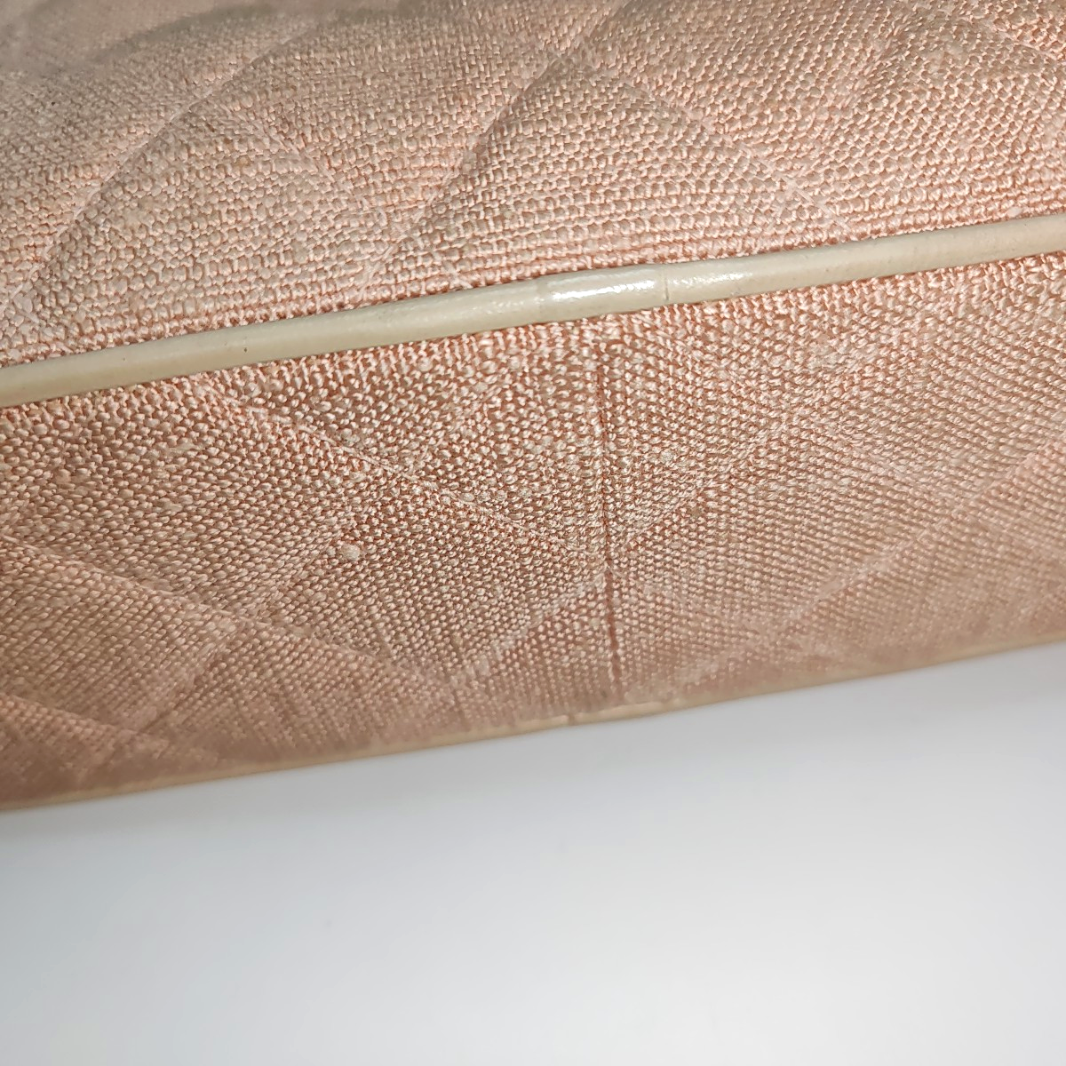 CHANEL VINTAGE HOUSE Pink Canvas Quilted Matelassé Shoulder Bag Crossbody Bag Golden Hardware Vintage-(SKU)-935345202