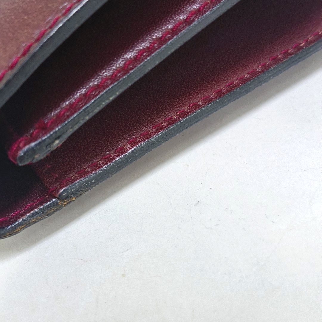CELINE Burgundy Leather Single Shoulder Bag Golden hardware Removable shoulder strap-(SKU)-954657599