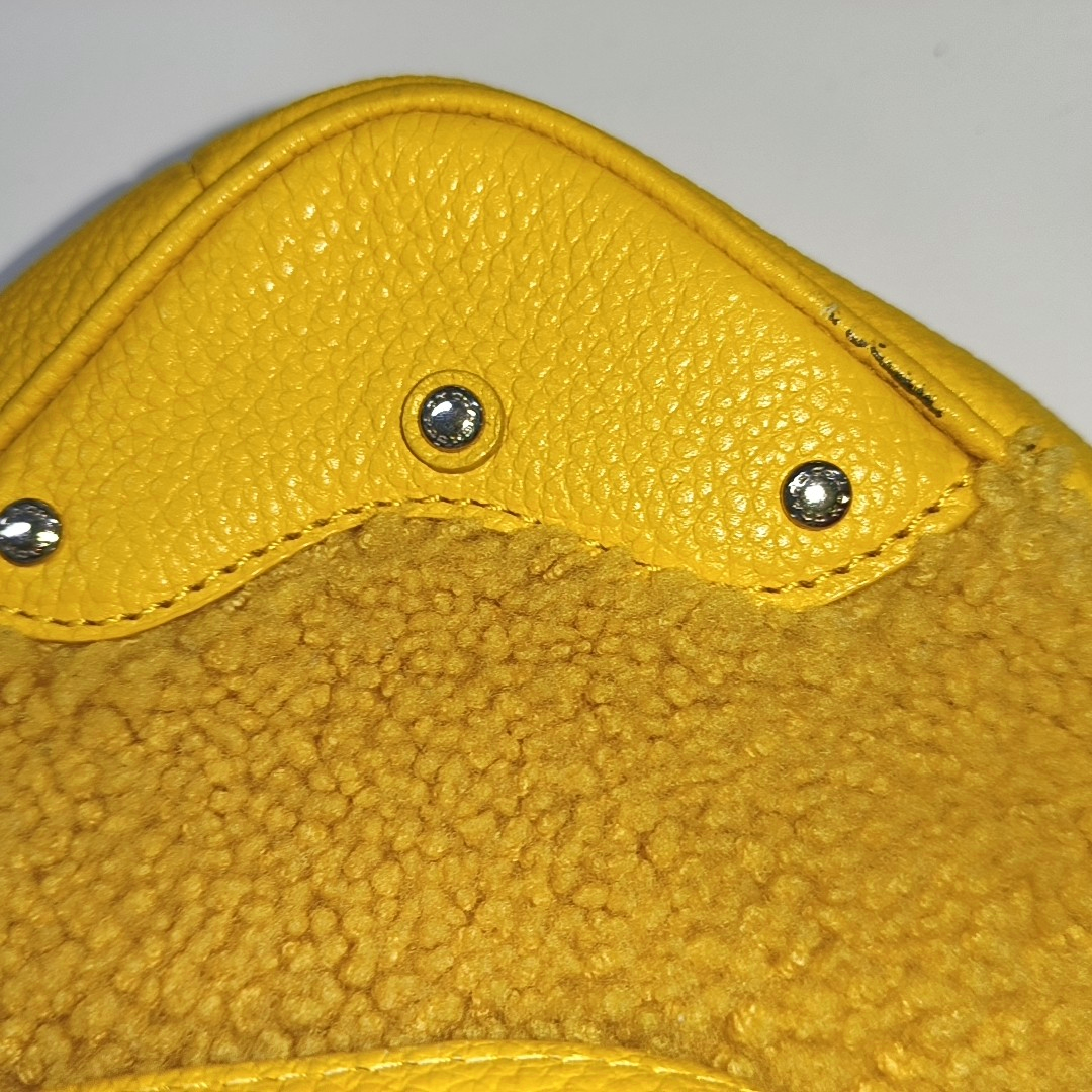 COACH Yellow Fabric Studs Crossbody Single Shoulder Bag Silver Hardware-(SKU)-14056089