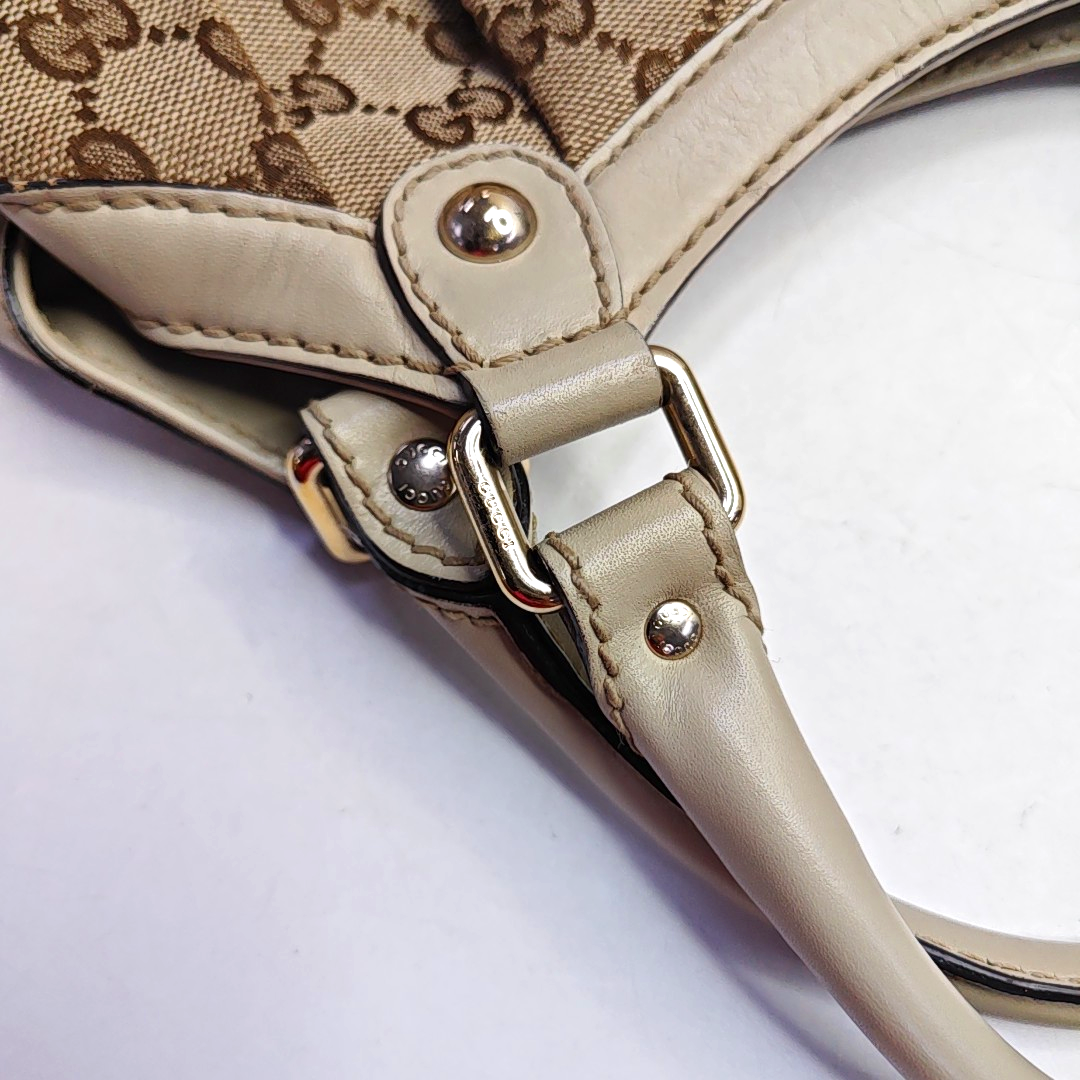GUCCI Sukey Brown Canvas Monogram Handbag Single Shoulder Bag Silver Hardware-(SKU)-957811466