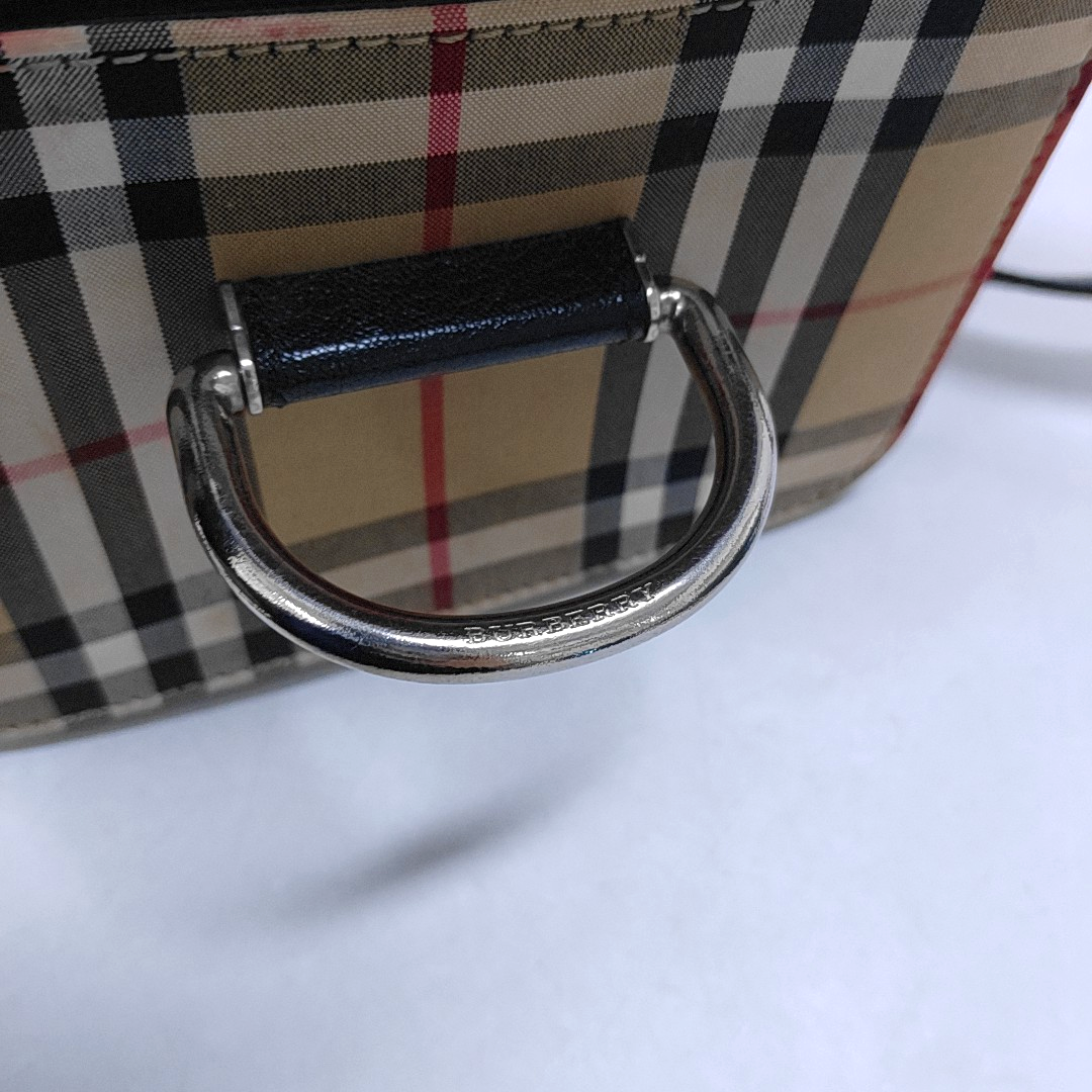BURBERRY D-Ring mini Black leather crossbody single shoulder bag handbag Silver Hardware Removable shoulder strap-(SKU)-951874006