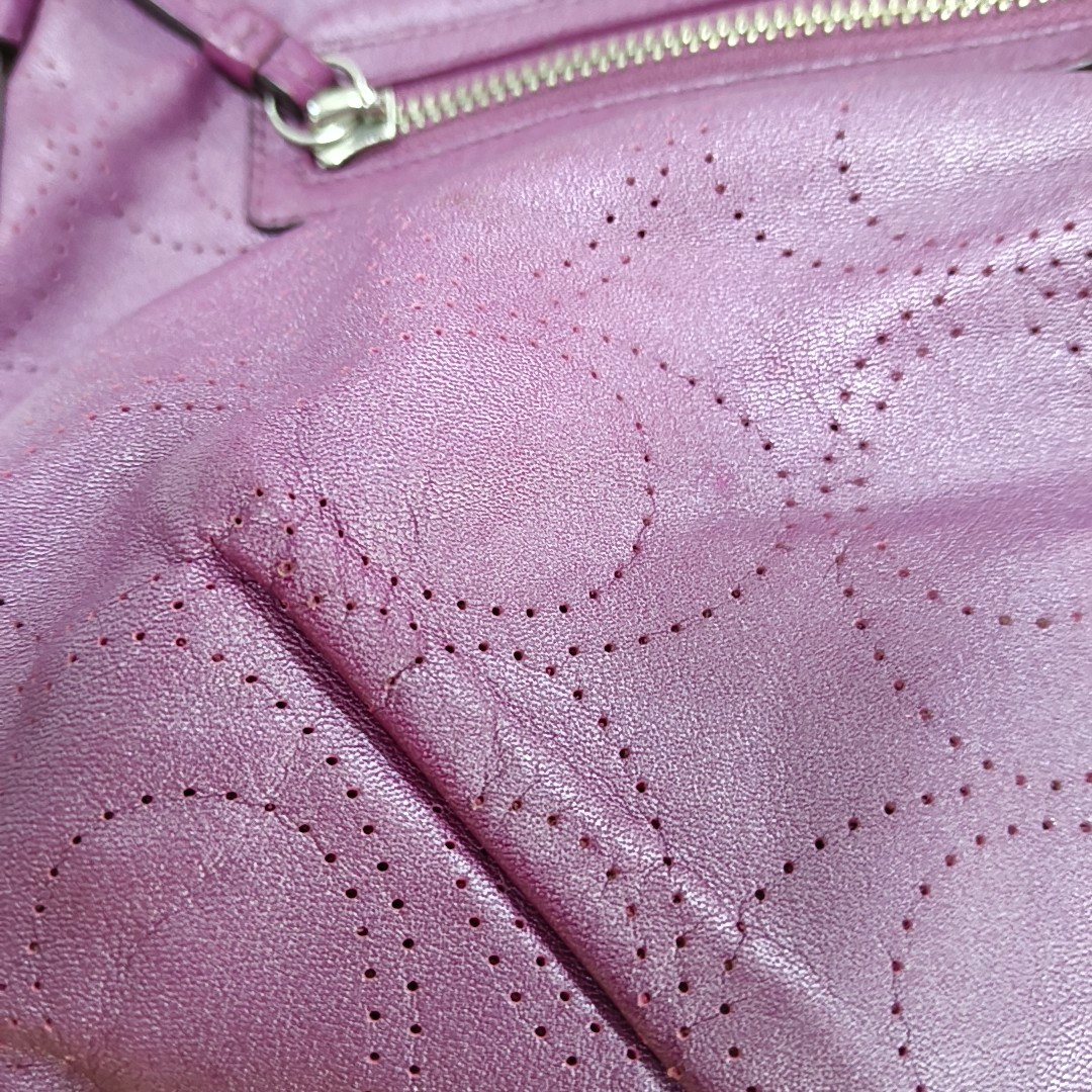 COACH Fuchsia Leather Cut-Out Sling Bag Silver Hardware Removable shoulder strap-(SKU)-928562151