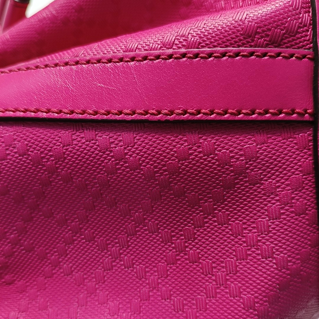 GUCCI Diamante Fuchsia Leather Patchwork Crossbody Shoulder Bag Golden hardware-(SKU)-956229075