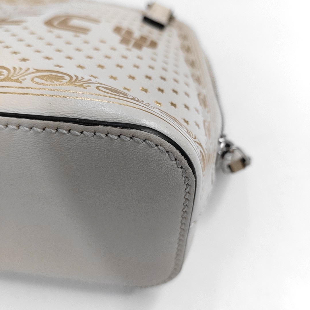 GUCCI Gucci x Sega mini White Cowhide Printed Single Shoulder Bag Crossbody Bag Silver Hardware Removable shoulder strap-(SKU)-956051089