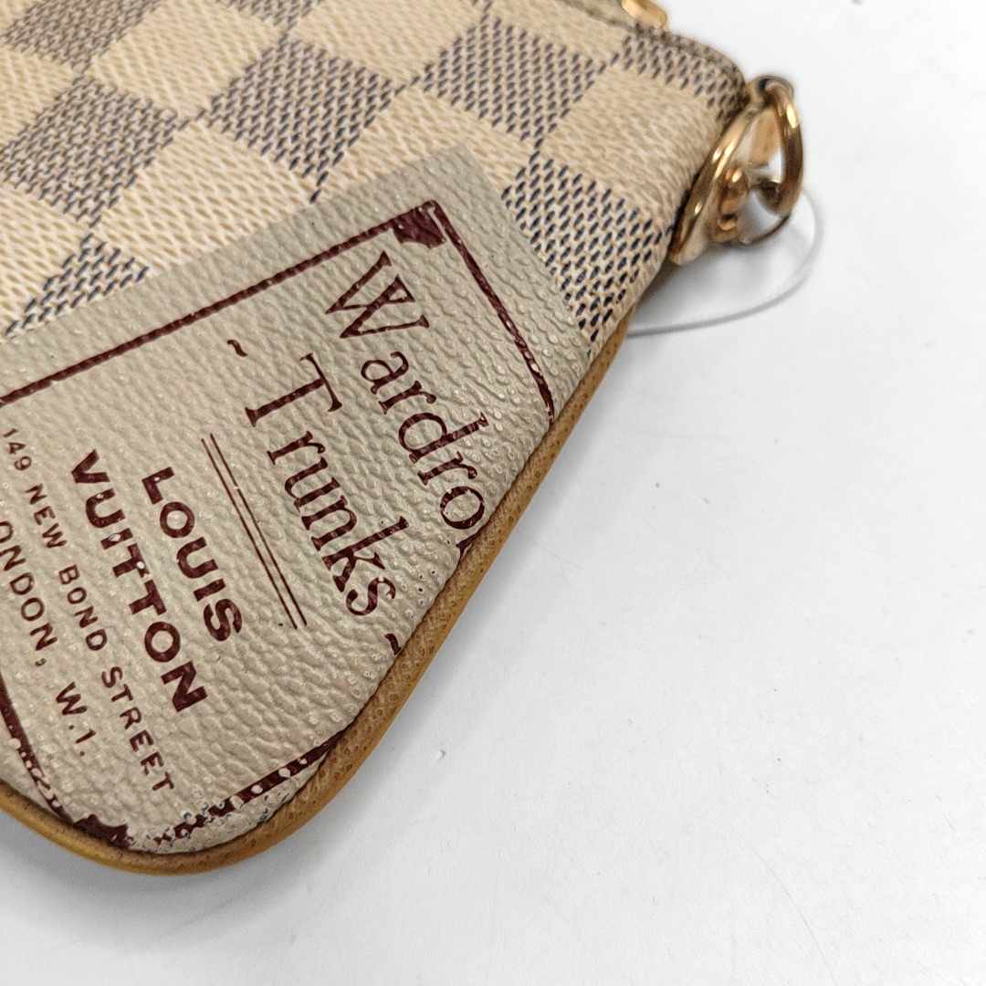 LOUIS VUITTON VINTAGE MILLA White Coated Canvas Checkered Print Crossbody Shoulder Handbag Golden hardware-(SKU)-952341358
