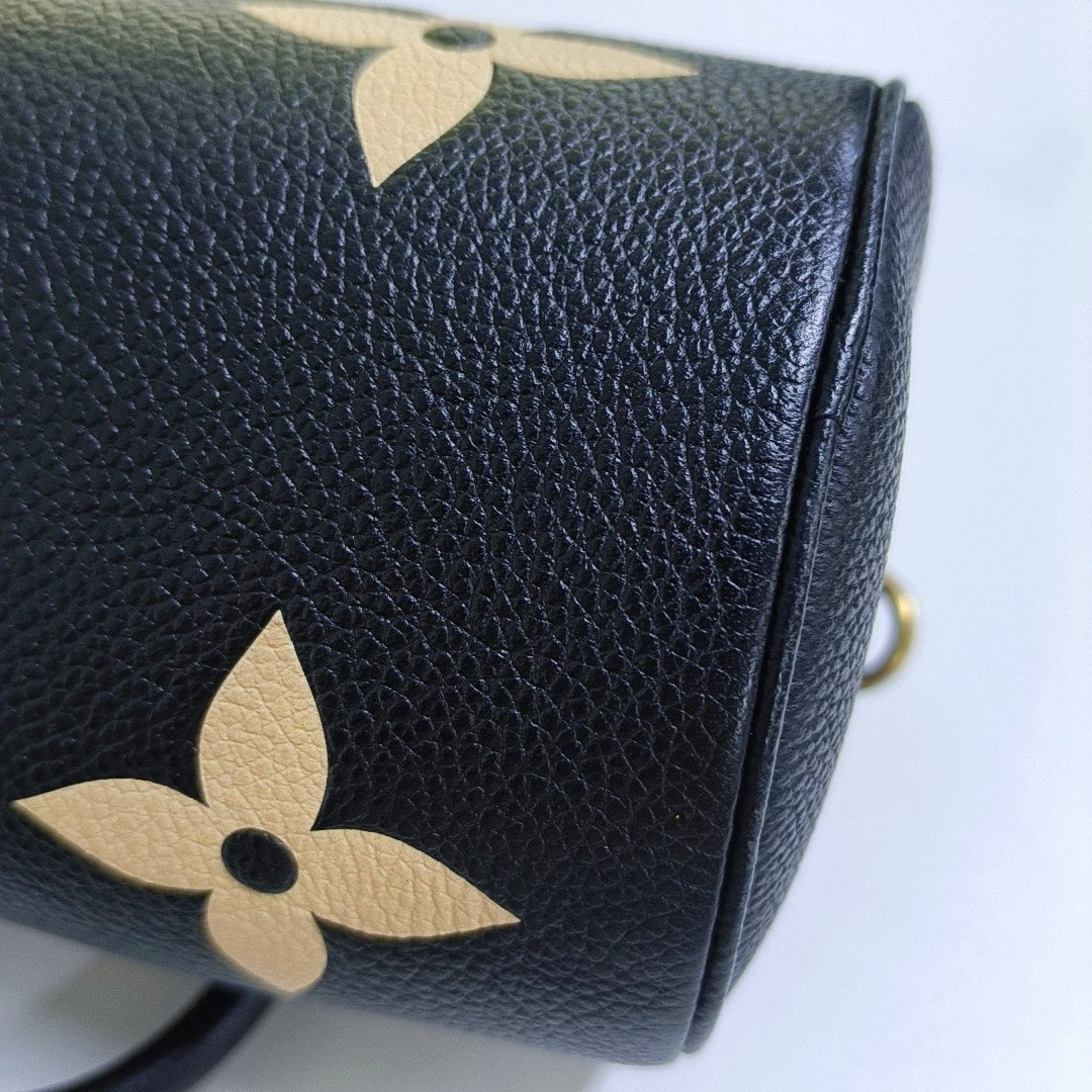 LOUIS VUITTON PAPILLON BB Black Calfskin Monogram Papillon Crossbody Shoulder Bag Handbag with Removable Strap Gold Hardware Detachable Pouch-(SKU)-966336754