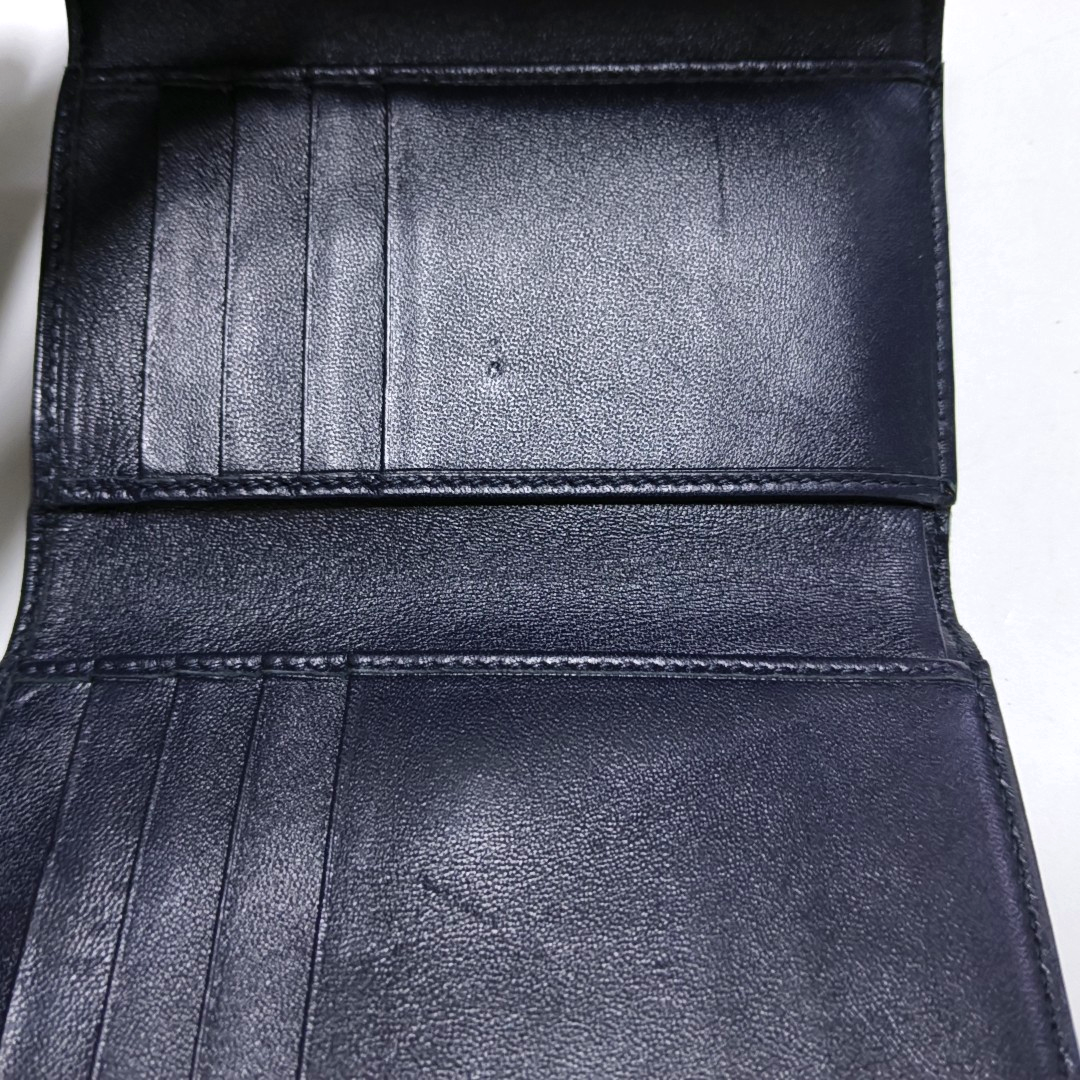 DIOR Diorama Blue Cowhide Herringbone Quilted Shield Bag Wallet Silver Hardware-(SKU)-958202487