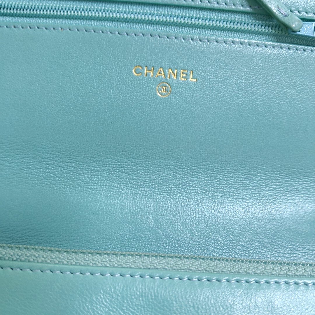 CHANEL CHANEL 19 WOC Blue Lamb Leather Quilted Chevron Shoulder Bag Golden Rhodium Hardware 31 Openings-(SKU)-953026549
