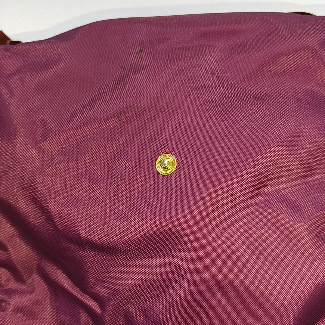 LONGCHAMP Le Pliage Medium size Plum Red Nylon Backpack Handbag Golden hardware-(SKU)-942661340