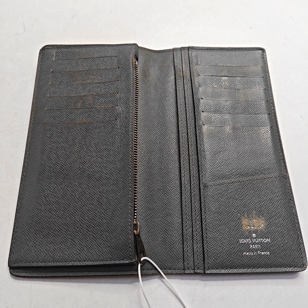 LOUIS VUITTON BRAZZA Gray Cowhide Wallet Silver Hardware-(SKU)-948585985