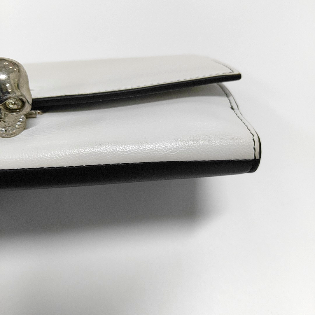 Alexander McQUEEN White Cowhide Wallet Silver Hardware-(SKU)-952748431