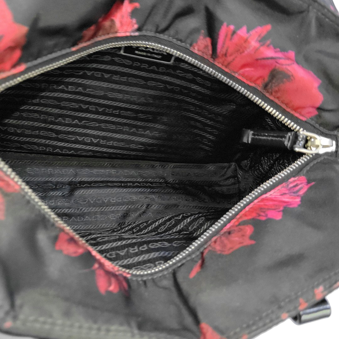 PRADA Tote bag Red Nylon Handbag Silver Hardware-(SKU)-951326942