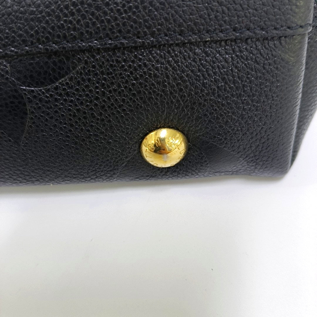 LOUIS VUITTON CARRYALL Small Black Leather Monogram Damier Ebene Black Shoulder Bag Tote Bag with Gold Hardware and Detachable Shoulder Strap-(SKU)-966661333
