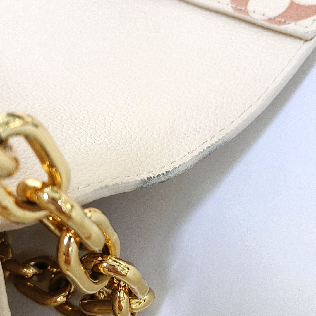 LOUIS VUITTON FAVORITE Beige Leather Monogram Embossed Shoulder Bag, Crossbody Bag with Golden Hardware and 2 Removable Straps-(SKU)-969324428