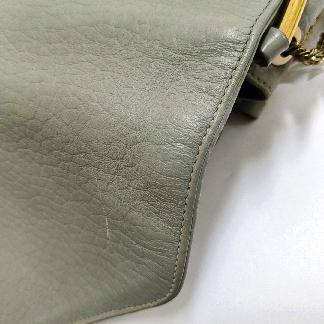 Chloé Sally Medium size Grey Leather Single Shoulder Bag Golden hardware-(SKU)-958155773