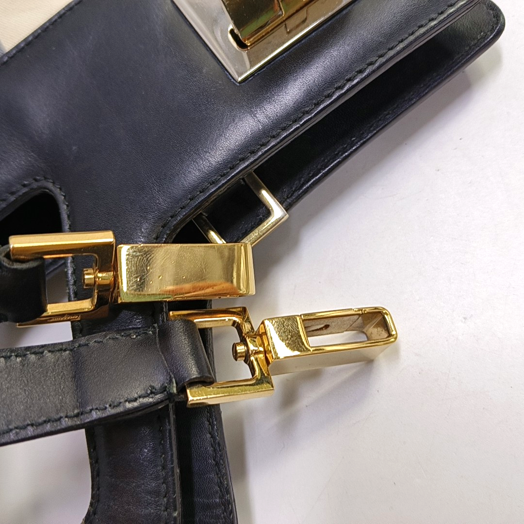 FERRAGAMO Multicolor Fabric Single Shoulder Bag, Handbag Golden Silver Hardware Removable shoulder strap-(SKU)-944274494