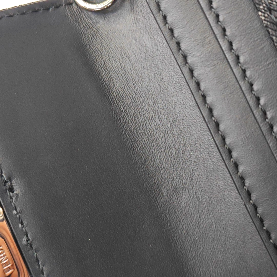 FENDI Baguette mini Black织物双F提花钱包 Silver Hardware-(SKU)-948893473
