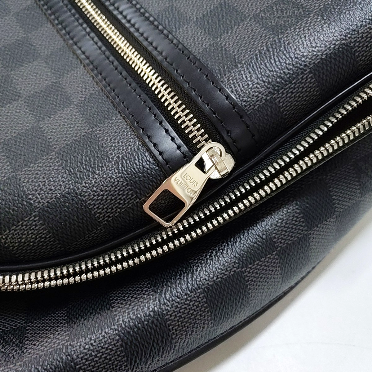LOUIS VUITTON MICHAEL Gray Coated Canvas Checkered Backpack with Silver Hardware-(SKU)-963900822