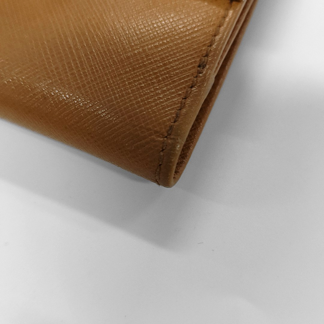 FERRAGAMO Gancio Brown Leather Embossed Wallet Golden hardware-(SKU)-13699492