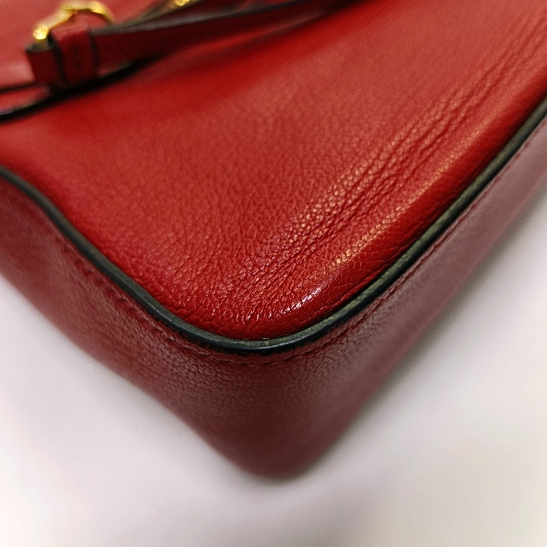Miu Miu Red Cowhide Floral Single Shoulder Bag Tote Bag Crossbody Golden hardware Removable shoulder strap-(SKU)-945183259