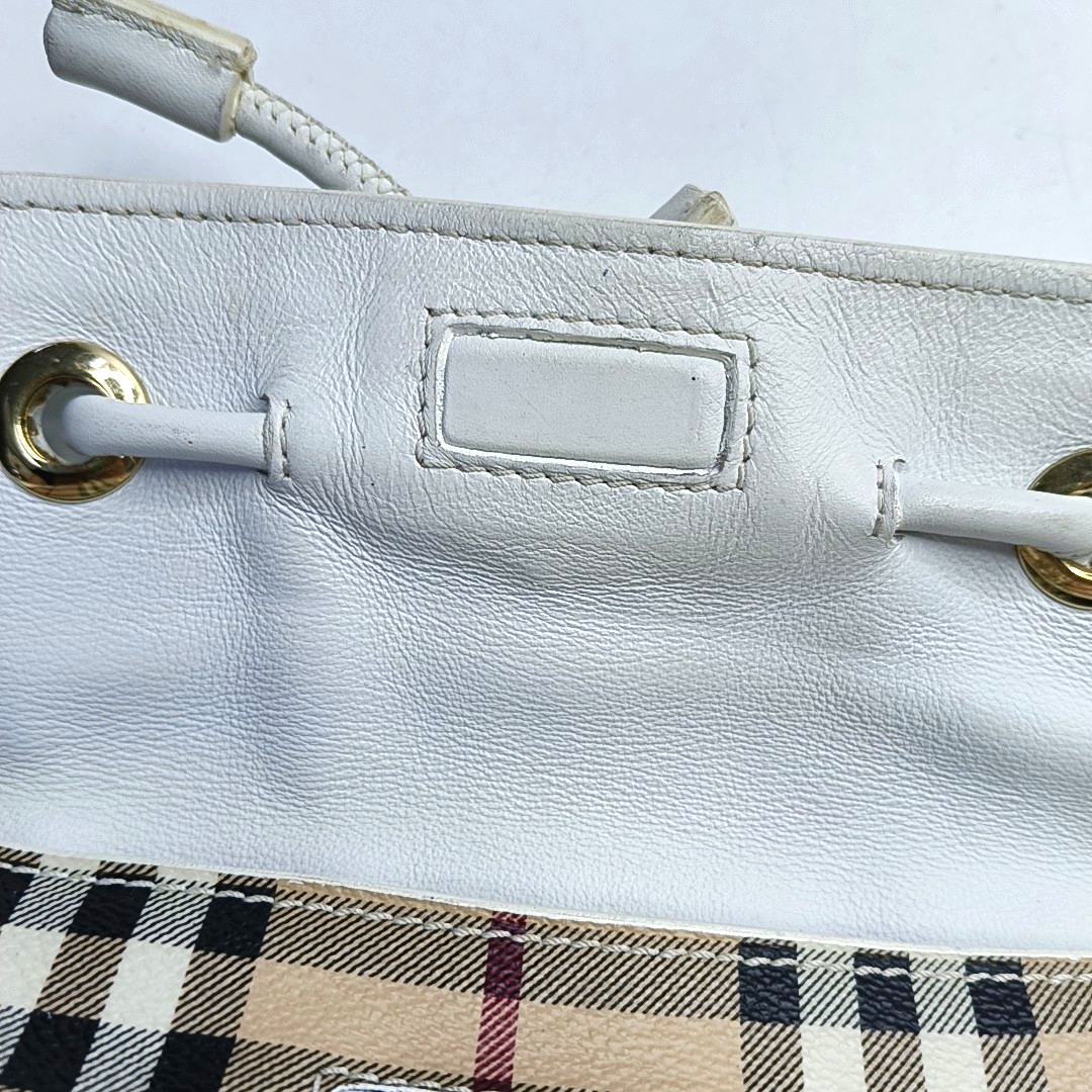 BURBERRY Khaki Coated Canvas Warhorse Plaid Crossbody Shoulder Bag Golden hardware-(SKU)-954930104