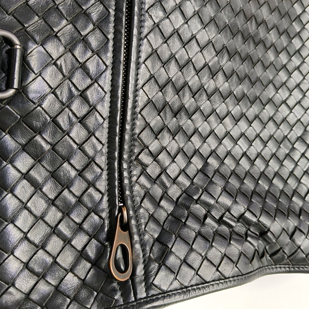 BOTTEGA VENETA Black Cowhide Braided Handbag Black hardware-(SKU)-955793328