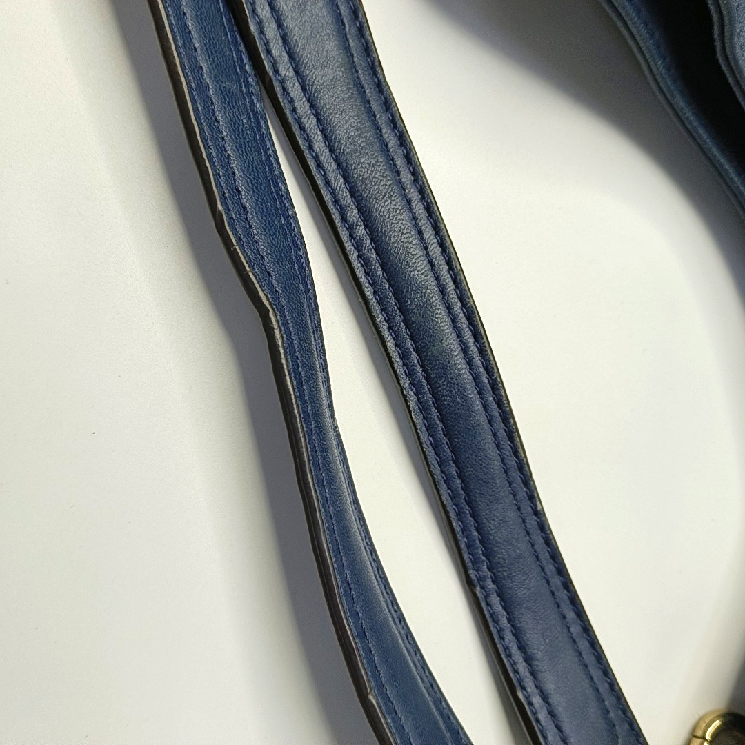 MICHAEL KORS Dark Blue Cowhide Single Shoulder Bag Handbag Golden hardware-(SKU)-928999940