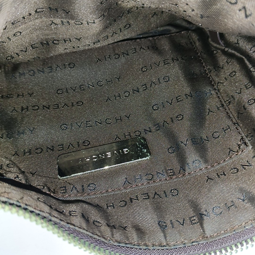 GIVENCHY Deep Green Fabric Floral Single Shoulder Bag Silver Hardware-(SKU)-931311105