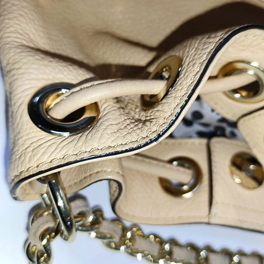 REBECCA MINKOFF Lulu Khaki Leather Fringe Single Shoulder Bag Crossbody Handbag Golden hardware-(SKU)-935256738
