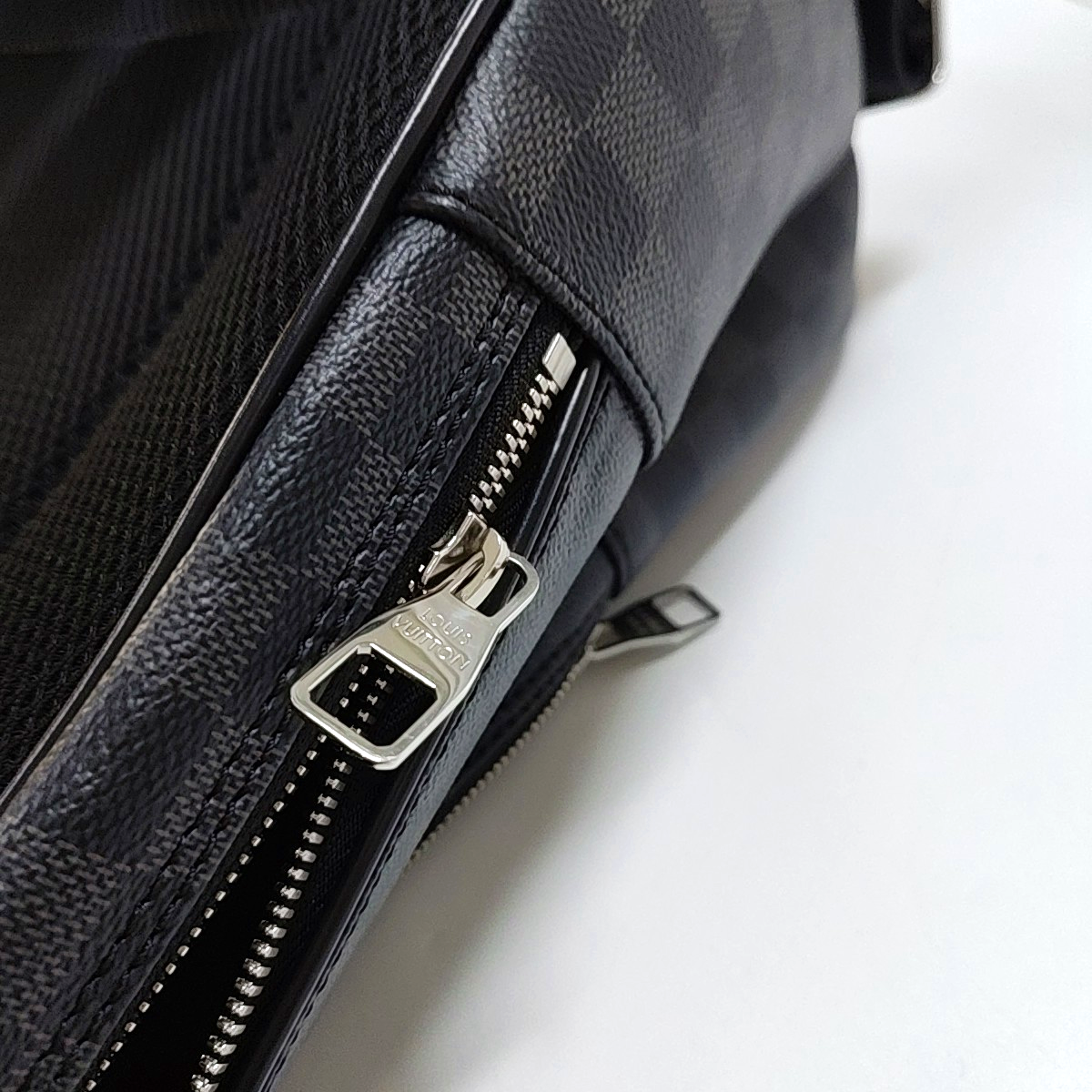 LOUIS VUITTON MICHAEL Gray Coated Canvas Checkered Backpack with Silver Hardware-(SKU)-963900822