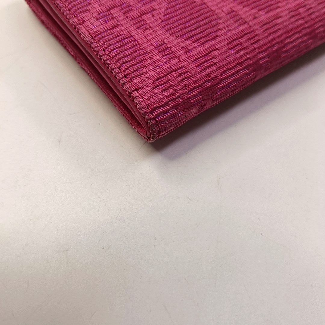 DIOR Fuchsia Fabric Wallet Golden hardware-(SKU)-959328044