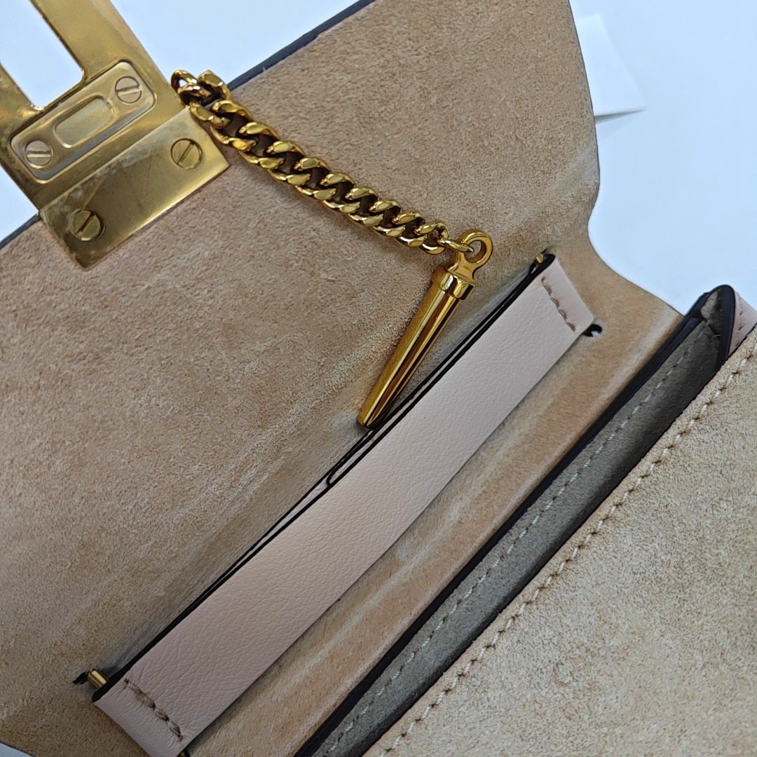 Chloé Drew mini Pink Cowhide Piglet Bag Single Shoulder Bag Golden hardware-(SKU)-955378540