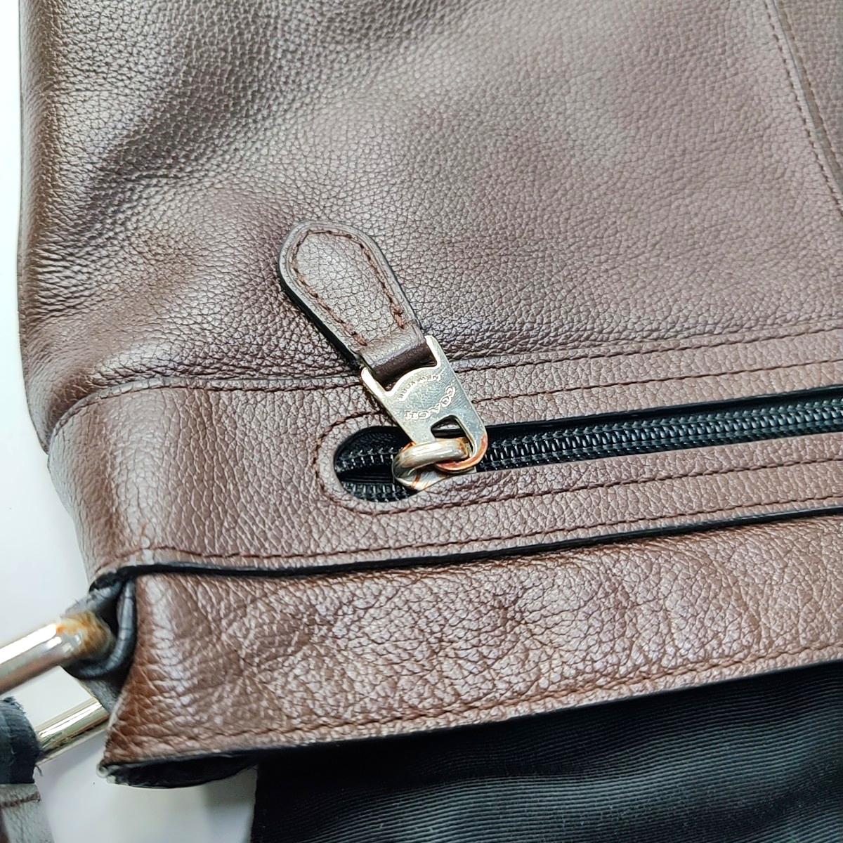 COACH Brown Leather Crossbody Single Shoulder Bag Silver Hardware-(SKU)-943881487
