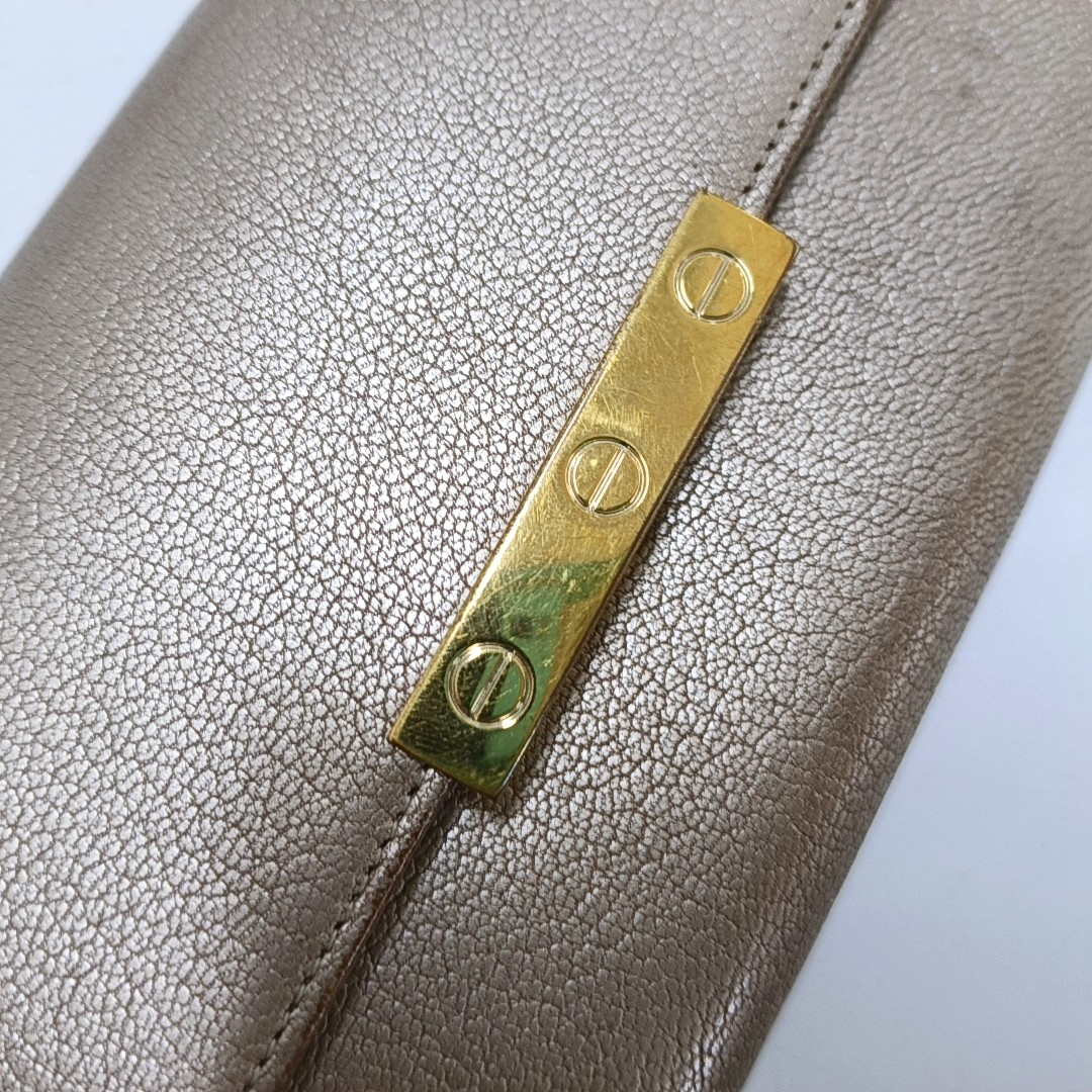 Cartier Champagne Leather Wallet Golden hardware-(SKU)-942555569