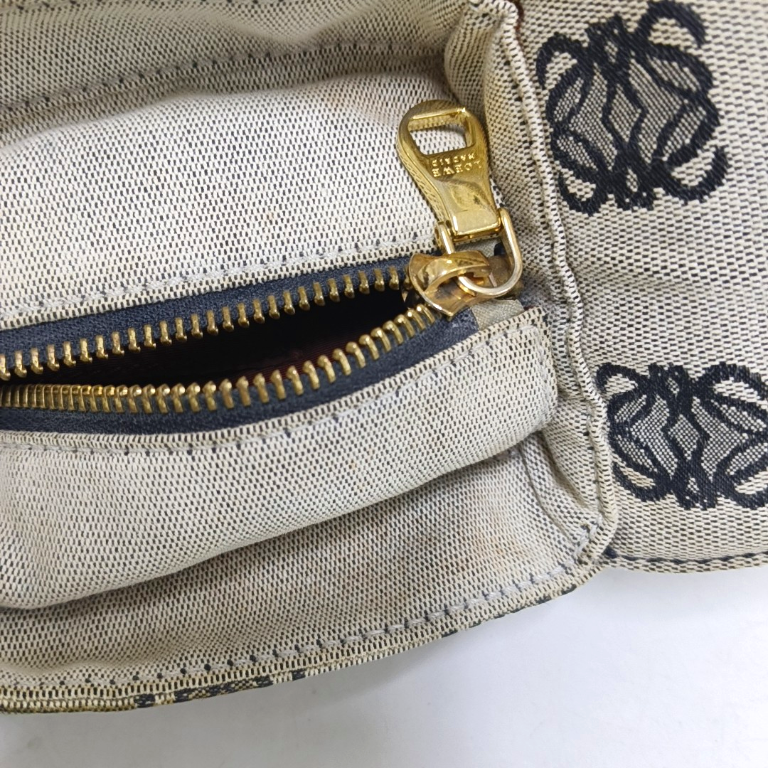 LOEWE Tote bag Grey Canvas Monogram Single Shoulder Bag Golden hardware-(SKU)-954726102