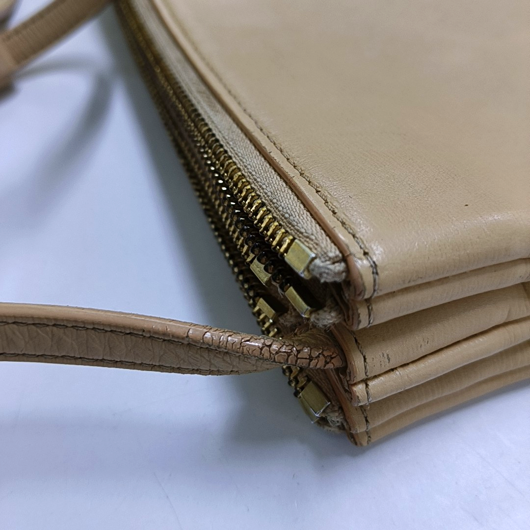 CELINE TRIO Small size Yellow cowhide single shoulder bag Golden hardware Sub-bag-(SKU)-958688928