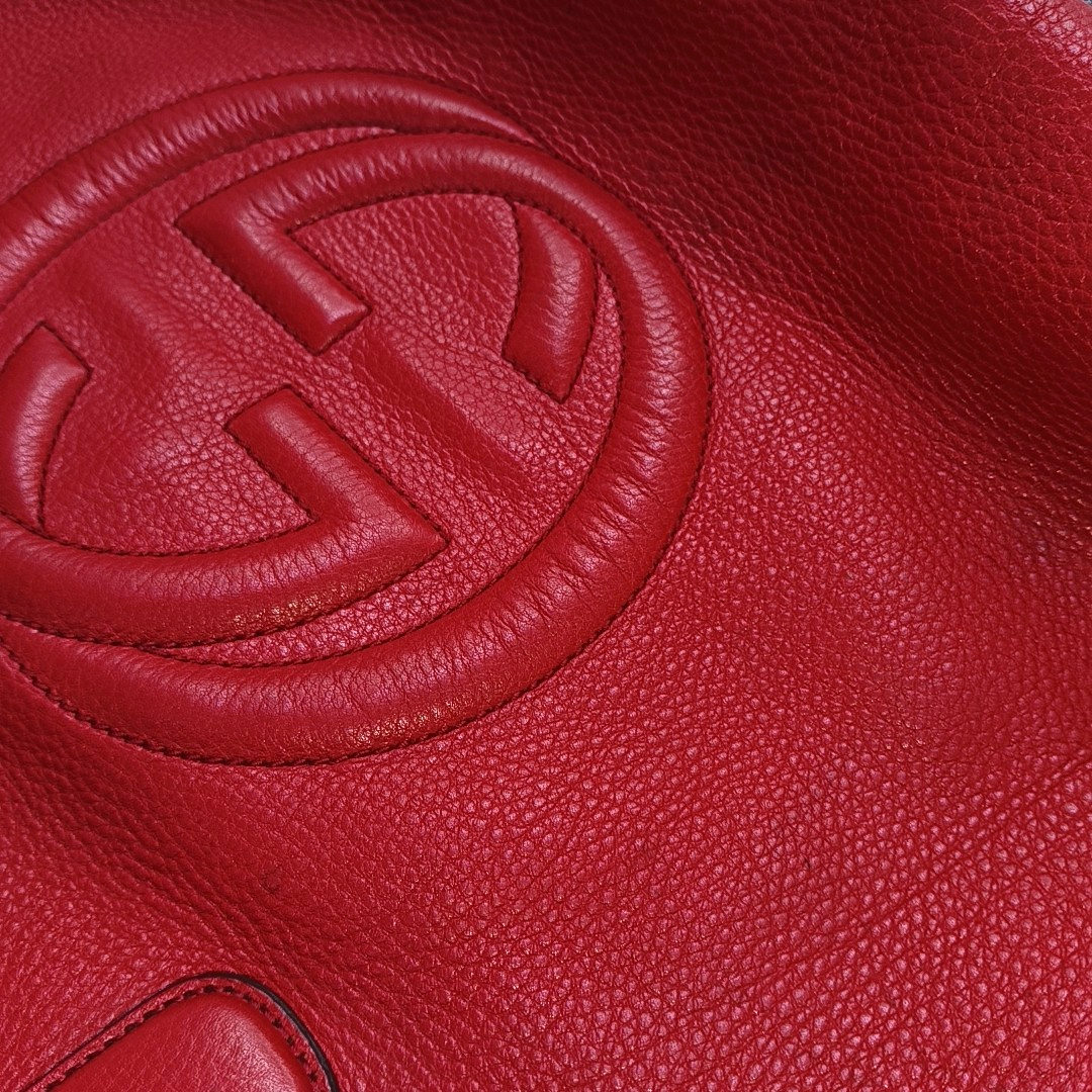 GUCCI Tote bag Red Cowhide Fringe Tote Bag Single Shoulder Bag Golden hardware-(SKU)-954793902