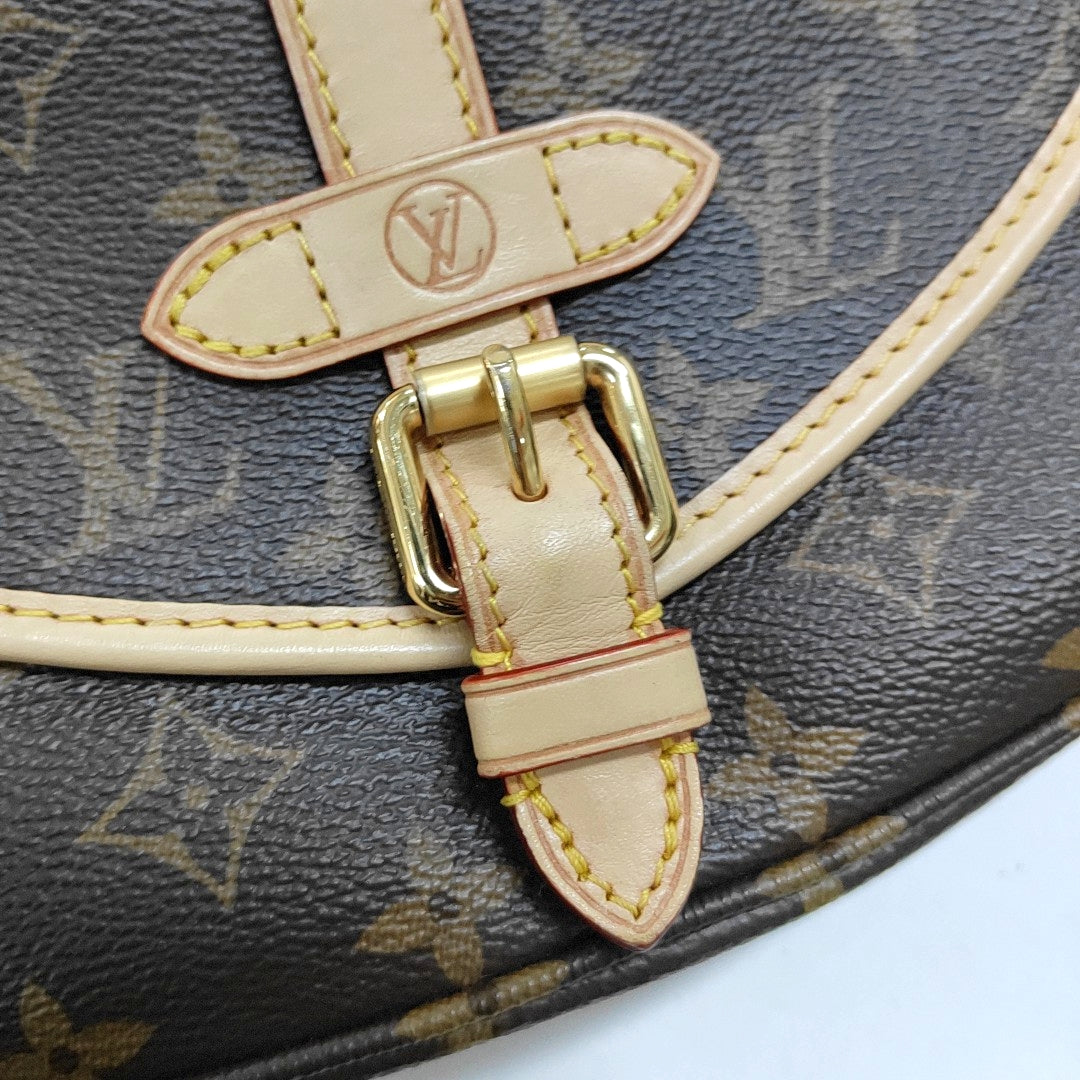 LOUIS VUITTON SAUMUR BB Brown Coated Canvas Monogram Shoulder Bag, Gold Hardware, Removable Shoulder Strap-(SKU)-967083690