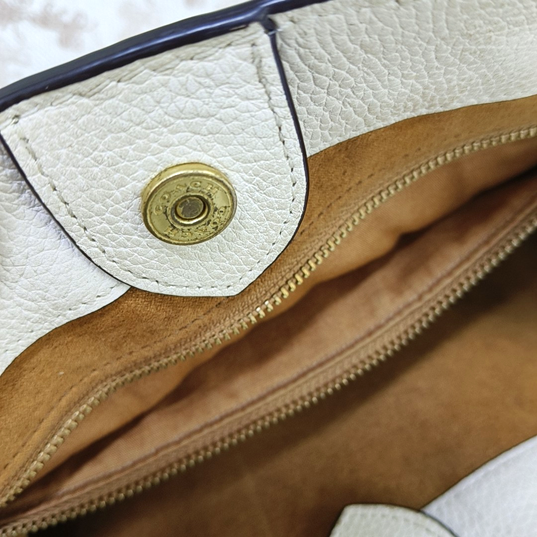COACH FIELD White Coated Canvas Carriage Single Shoulder Bag Crossbody Handbag Golden hardware Removable shoulder strap-(SKU)-940671744