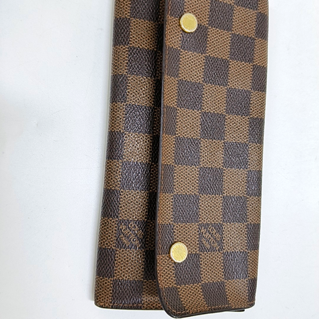 LOUIS VUITTON GRAPHITE LONG Brown Coated Canvas Checkered Wallet Golden hardware-(SKU)-959718998