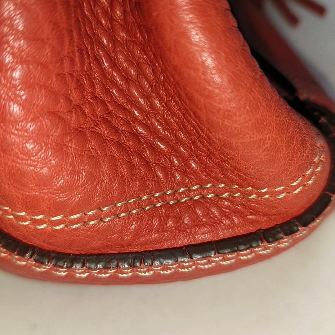 COACH HAMPTON Watermelon Red Calf Leather Fringe Weave Handbag Silver Hardware-(SKU)-928565147