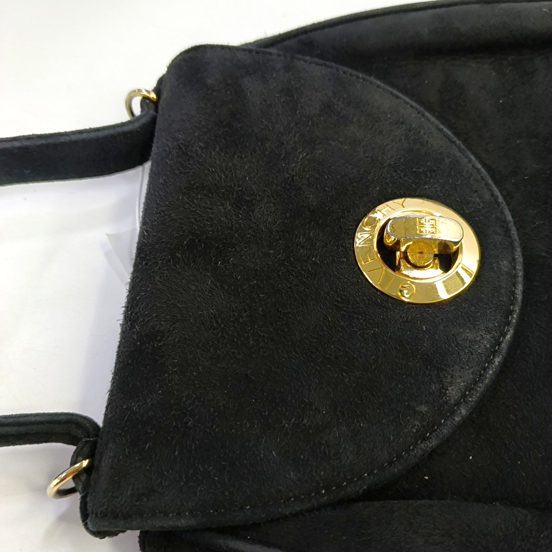 GIVENCHY Black Suede Tote Bag Golden hardware-(SKU)-946480428