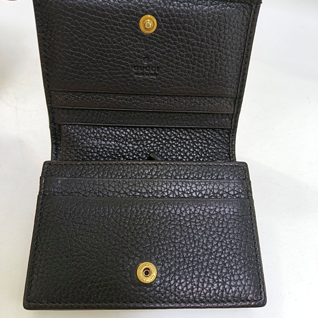 GUCCI Animalier Black Leather Printed Wallet Golden hardware-(SKU)-959022609