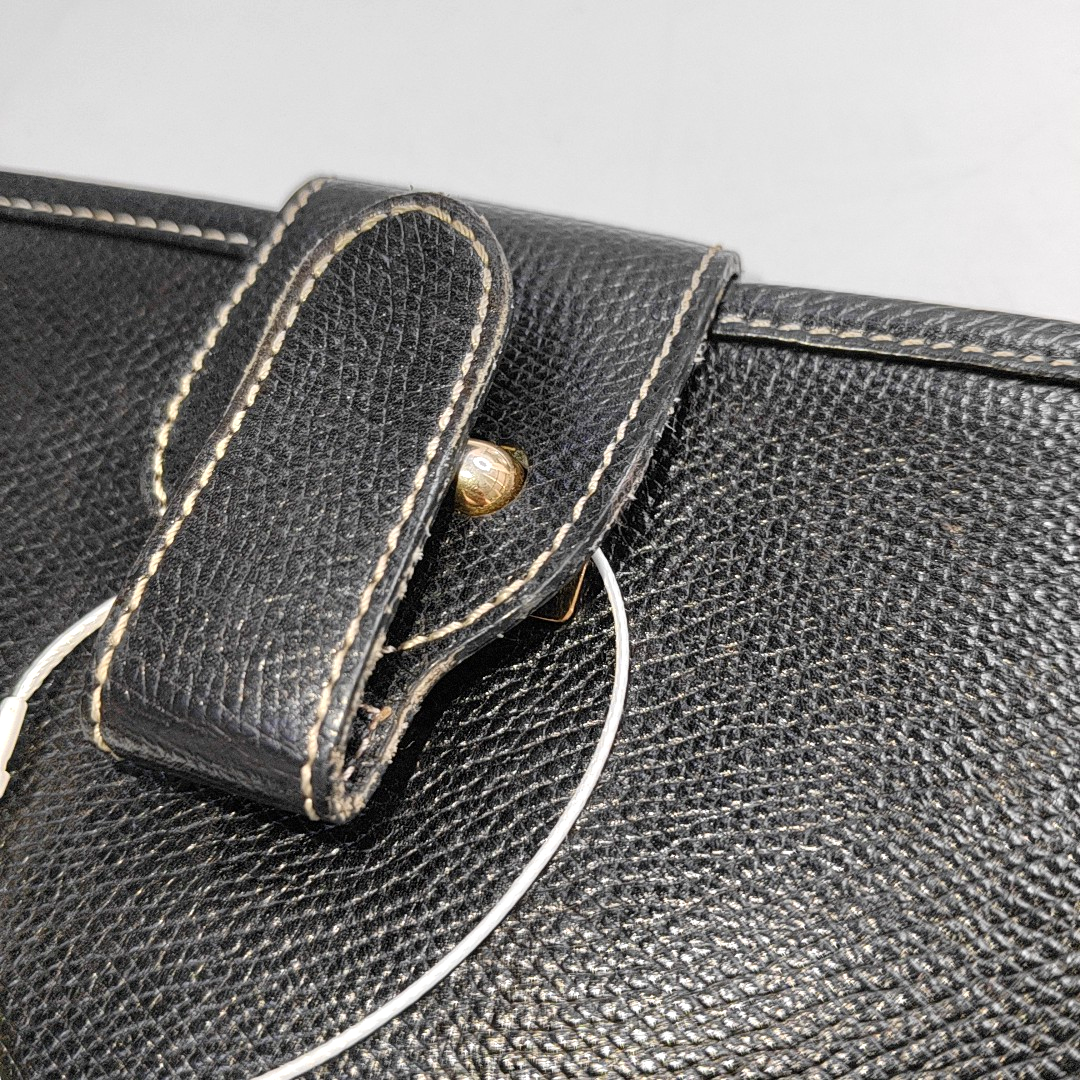 LOEWE Black Cowhide Clutch Golden hardware-(SKU)-941331877